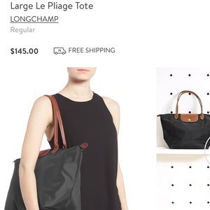 Long Champ Large Le Pliage Tote Black